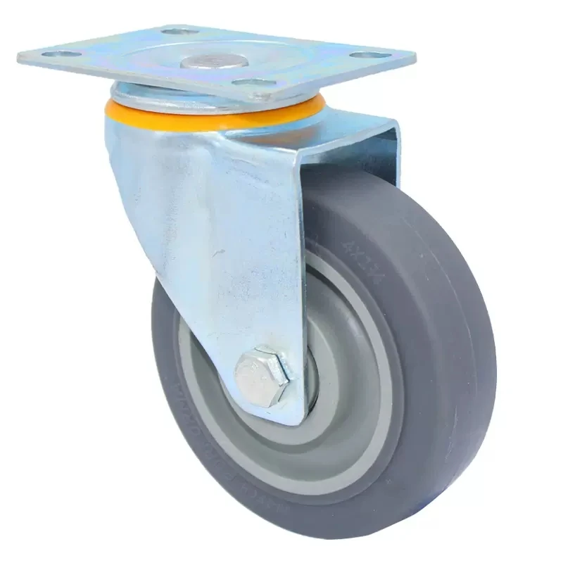 Imagem -02 - Polegadas Tpr Rodízio Universal Cinza Eixo Duplo Silencioso Desgastar-resistente Diâmetro da Roda 100 mm Peças Lote