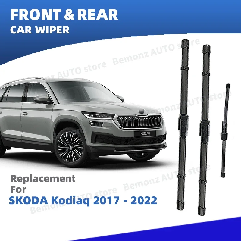 

LHD Front Rear Windshield Wiper Blades For SKODA Kodiaq NS 2017 - 2023 Window Rain Brushes Accessories 2018 2019 2020 2021 2022