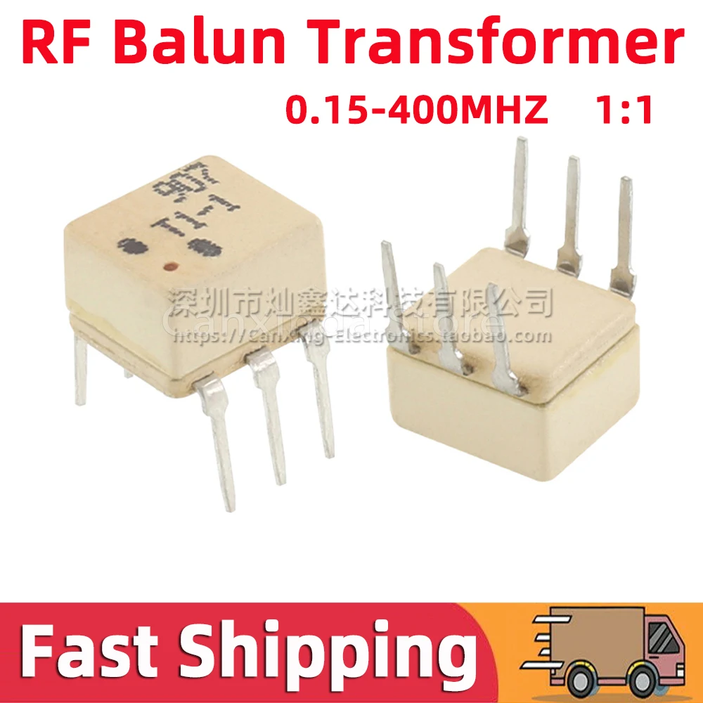 2pcs T1-1+ T1-1-X65+ Frequency 0.15-400MHZ Turns Ratio 1:1 Isolation RF Balun Signal Transformer 50ohm 50Ω Plug in DIP6