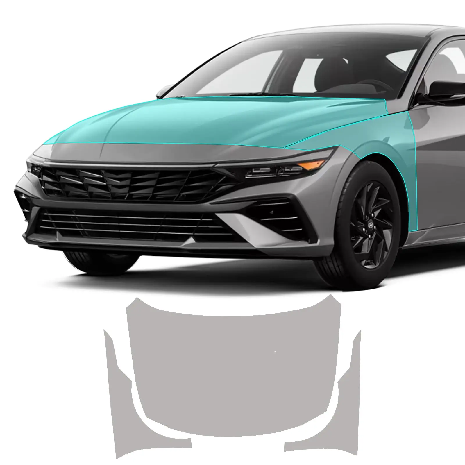 

For Hyundai Elantra 2025 TPU Pre-cut PPF Scratch-resistant Transparent Front Bumper Hood Engine Protective Film