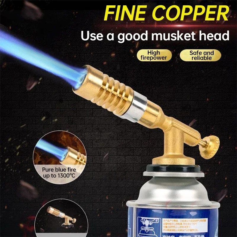 مسدس لهب عالي الحرارة، شعلة محمولة مزودة بوقيتان مع فوهة شعلة قابلة للتعديل للحام والتخييم وإشعال الشواء #1