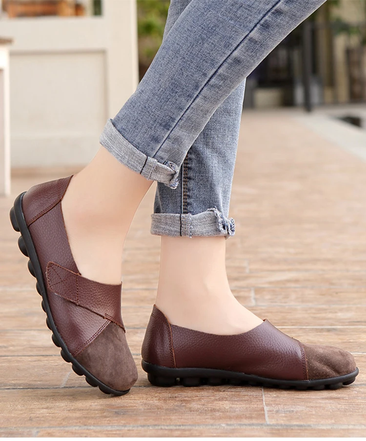 Frau Schuhe Weiche Leder Low Heels Schuhe frauen Elegante Wohnungen 2025, Casual Flache Schuhe Frauen Schuhe Neue Müßiggänger Zapatos mujer – Detail 12