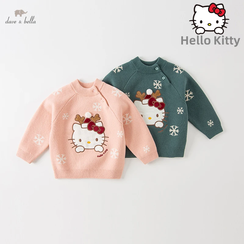 Hello Kitty Dave Bella Cartoon Kids Boys Girls Sweater Autumn Winter Baby Bottoming Shirt Tops Loose Knitted Sweater DB4223643