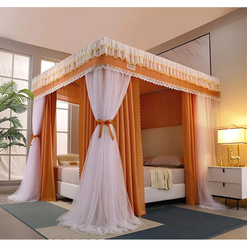 Purple Burgundy Round Door Double Thickened Romantic Style Shade Floor Summer Bed Curtain Canopy
