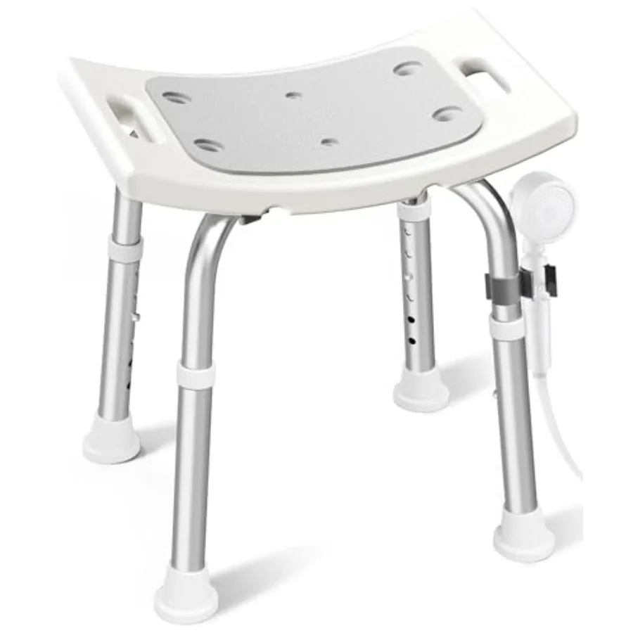 

Shower Chair for Inside Shower, 400 lbs Adjustable Shower Stool with Suction Feet, Shower Seat for Inside Tub Bathroom Bench Ba