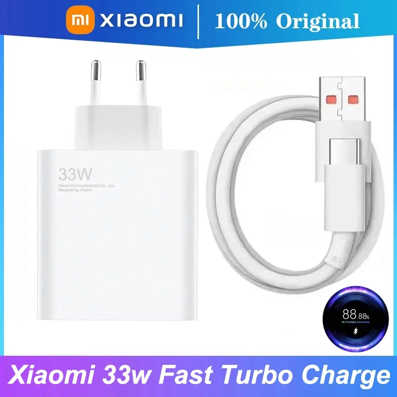 Original xiaomi POCO X4 X5 pro Pro 5G 33W charger EU fast turbo charge Type C cable Redmi Note 11/ 11s/11 Pro/ 11E Pro