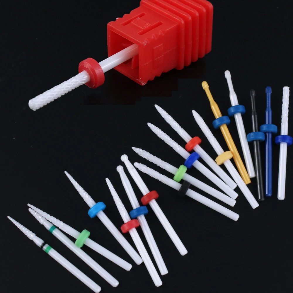 1pc Sharp Ceramic Carbide Nail Drill Bits Rotate Burr Milling Cutter For Manicure Electric Pedicure Tools Nail Drill Accessories