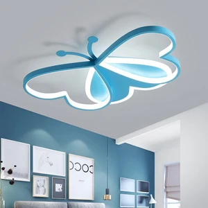 Lâmpada de teto infantil LED borboleta, luminária rosa, sala de estar, meninos e meninas, decoração do jardim de infância 6 principais vendas luz teto quarto cama rosa - №6