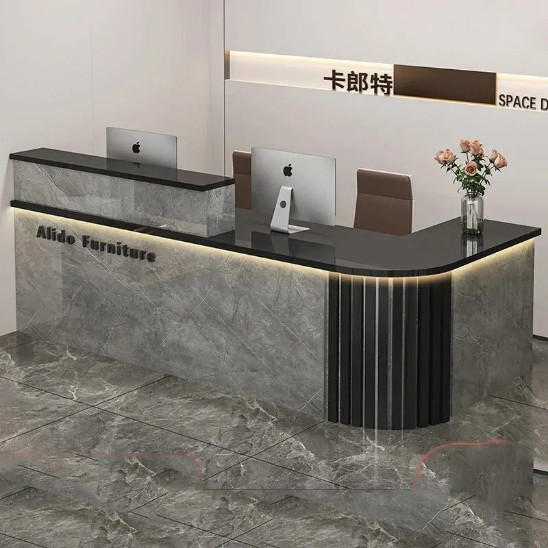 Simple Glamour Bar Counter Luxury Senior Modern Pharmacy Reception Desk Unique Classic Mostrador Negocio Commercial Furniture