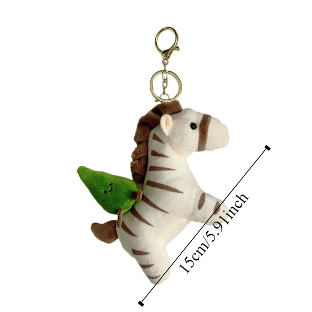 Ciondolo cavallo peluche estraibile in cotone PP, soffice e confortevole cartone animato animale cavallo portachiavi ornamenti cartoni animati portachiavi bambola cavallo