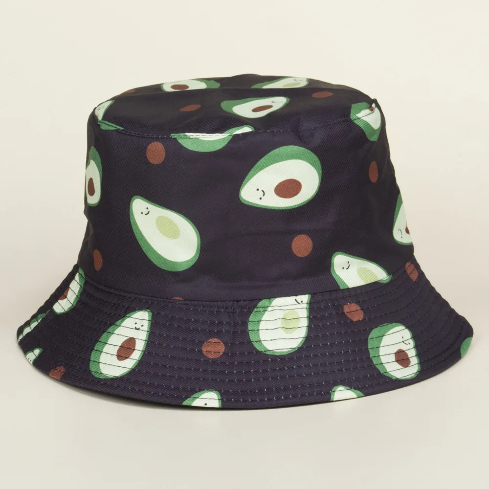 Bucket Hat Summer Hip Hop Men Fruit Print Fisherman Caps Streetwear Double-sided Hats For Women Beach Cap Unisex Panama Hat