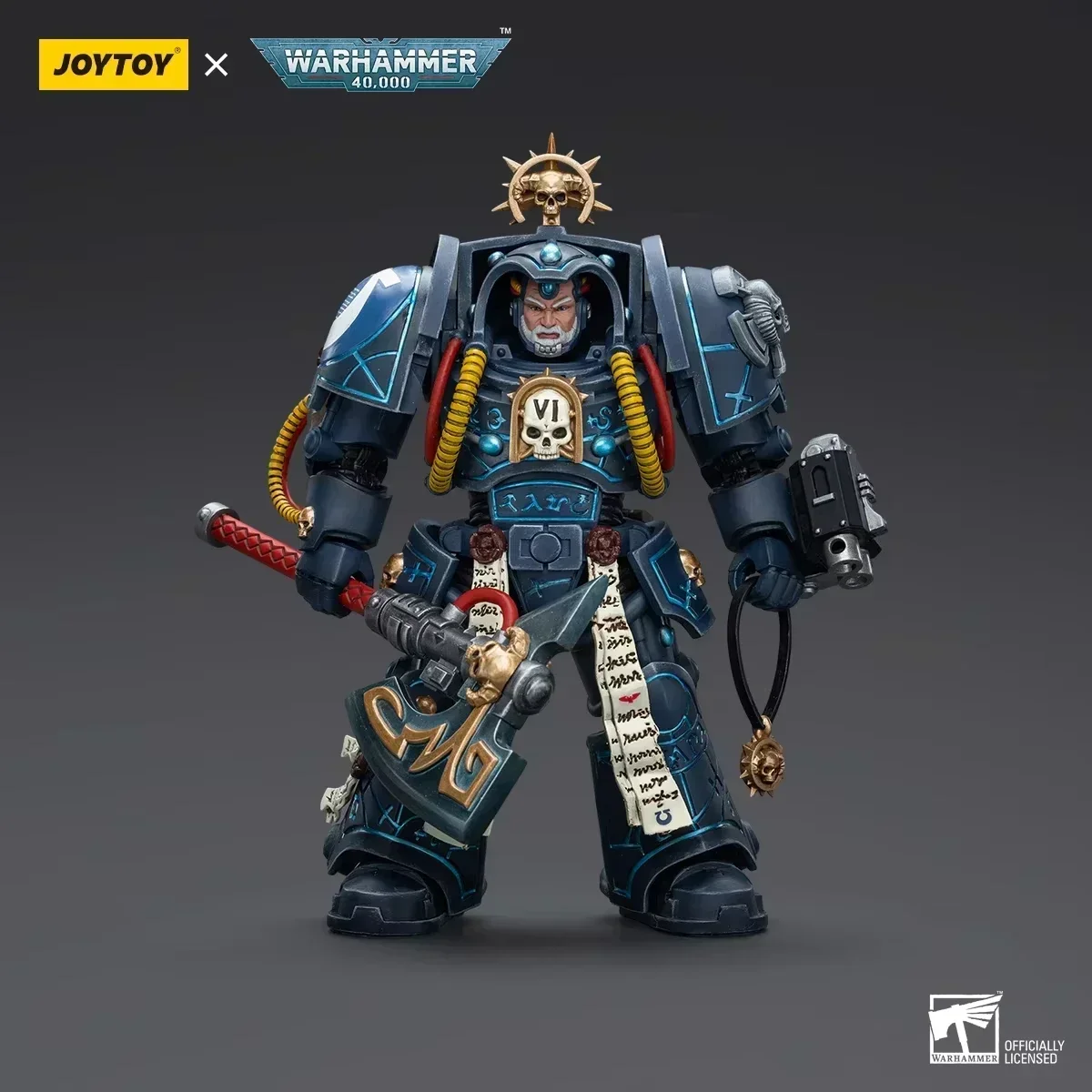 JOYTOY Warhammer 40K 1/18 Ultramarines أمين المكتبة في المنهي درع تمثال عمل الشكل جمع ديكور نموذج اللعب تمثال