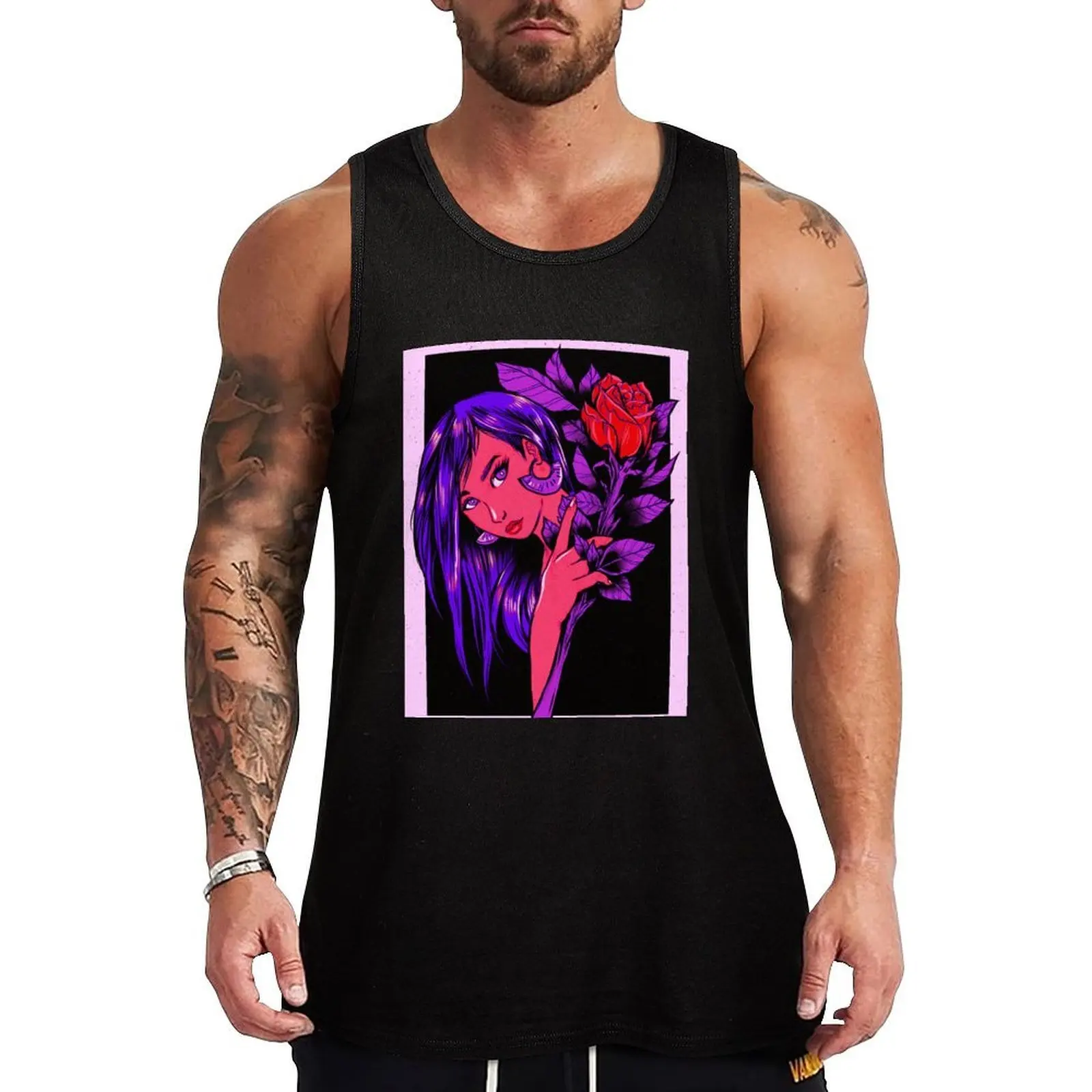 Rose Girl Tank Top Simple Solid Tank Top Sleeveless Casual Daily Shirt