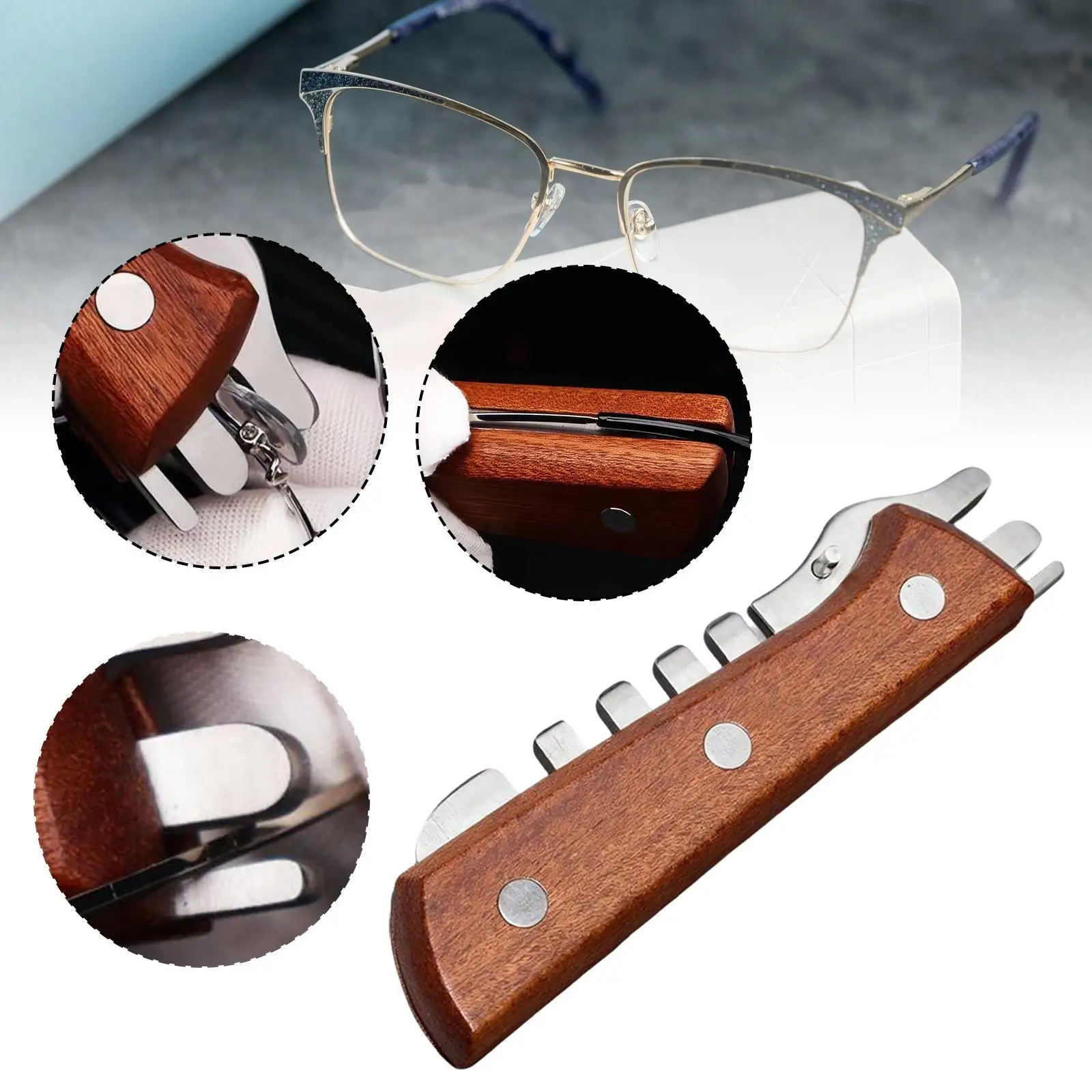 Glasses Temple Curvature Adjuster Kit Professional Frame Bender Nose Pads Tool for Eyeglass Repair at Home