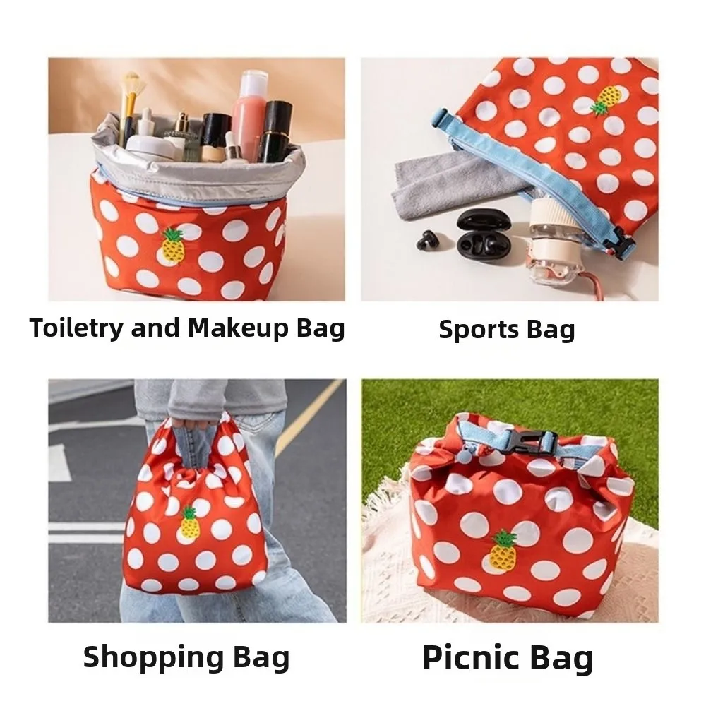 حقيبة غداء محمولة ذات سعة كبيرة قابلة للطي معزولة حقيبة معزولة مقاومة للماء حقيبة طعام محمولة باليد لحفظ الفاكهة #5