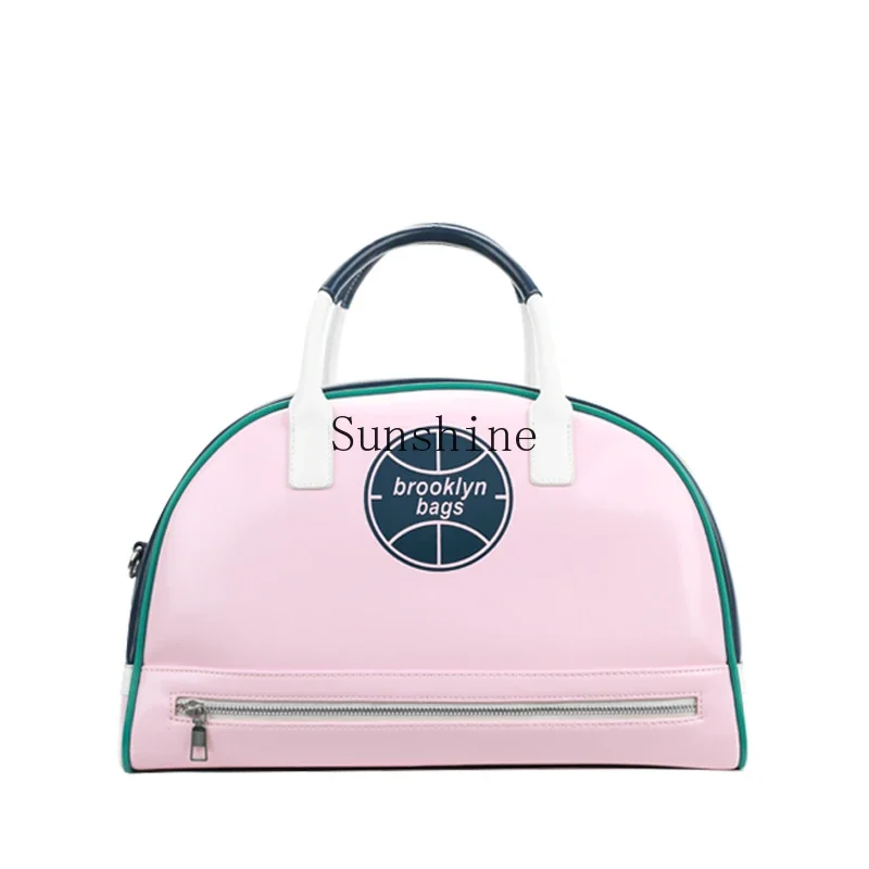 Retro baseball large-capacity travel bag niche pink shoulder messenger bag