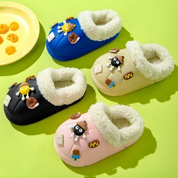 Children Cotton Slippers Autumn And Winter Boys Home Warm Slippers 3-10-year-old Girls Detachable Inner Liner Indoor Slippers
