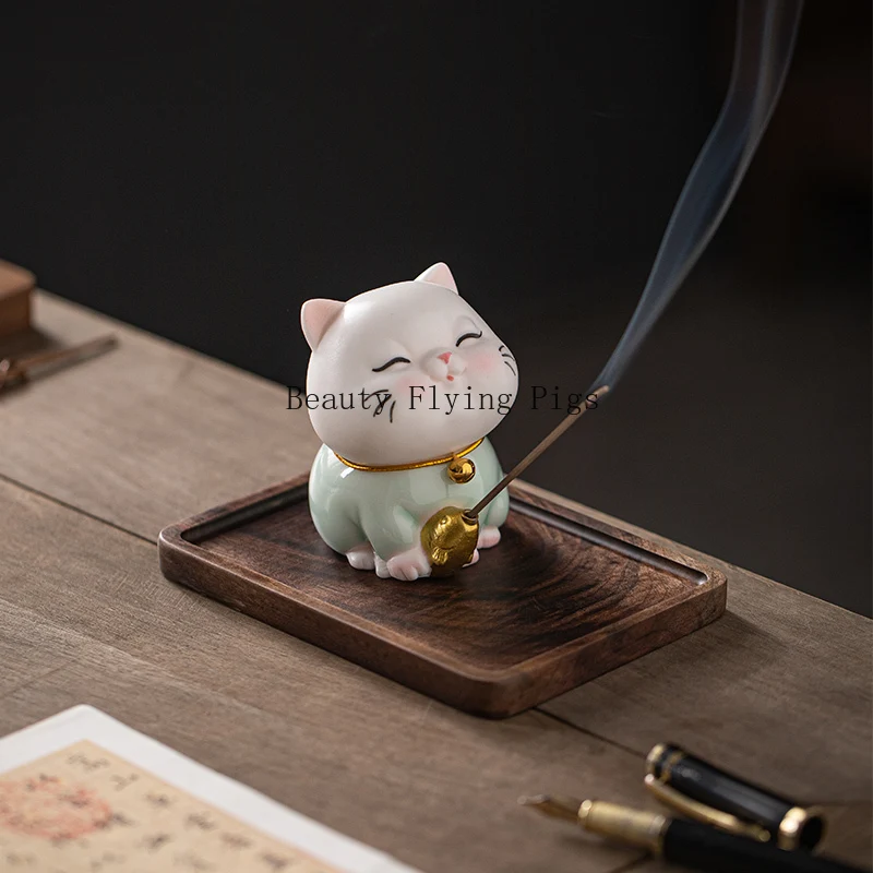 Ceramic Cat Mimi Thread Fragrance Insert Decoration Creative Desktop Aromatherapy Decoration