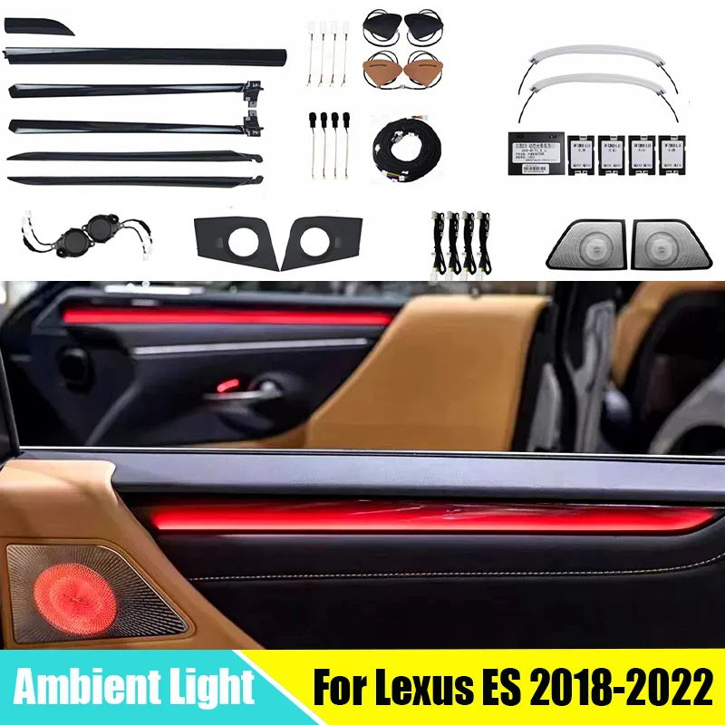 

64 Colors Ambient Light For Lexus ES 2018-2022 Footlight LED Atmosphere Lamp Door Dynamic Dashboard Panel Decorative