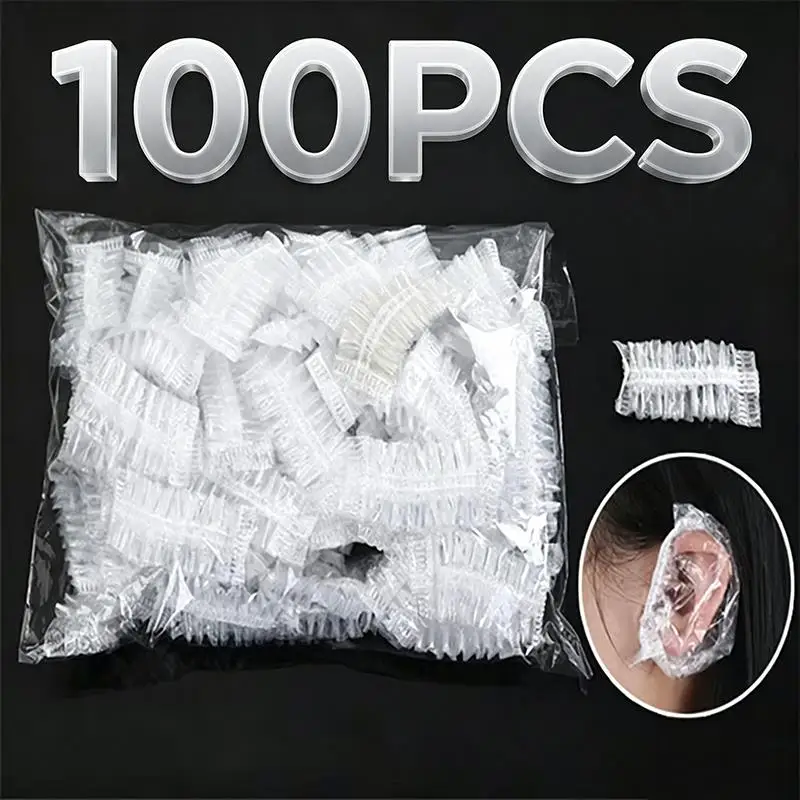 100/200pcs Disposable Hair Dye Earmuff Waterproof Ear Cover Baking Oil Wash Shower Bathing Barber Hairdressing Accessories