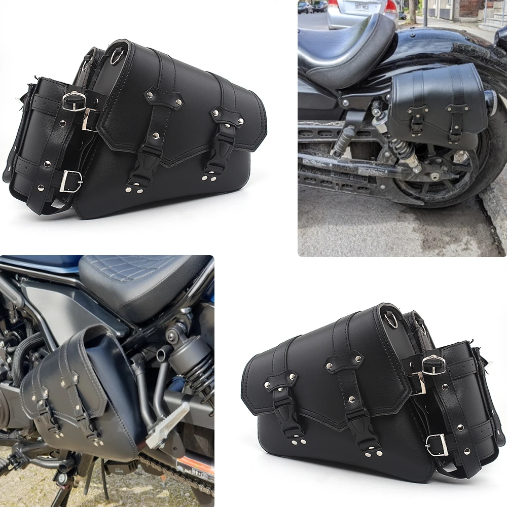 

Motorcycle Saddlebags Side Tool Bags Swingarm Bag Waterproof Motor Luggage Saddle Bag Pouch For Harley Honda Suzuki Bobber Rebel