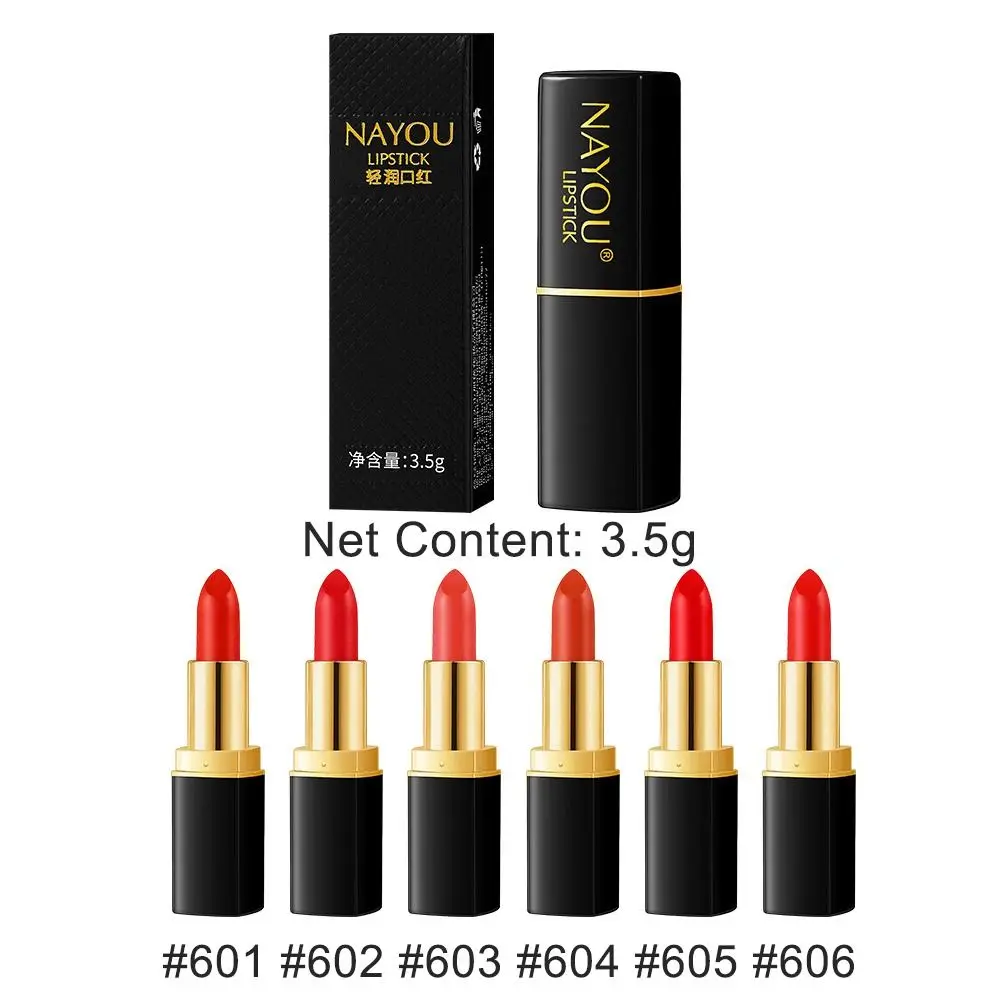 ลิปสติกเนื้อแมทท์กันน้ำ 6 ชิ้น ติดทนนาน ไม่หลุดลอก ลิปกลอสแบบแท่งสี่เหลี่ยม บำรุงริมฝีปากให้ชุ่มชื้น เครื่องสำอาง