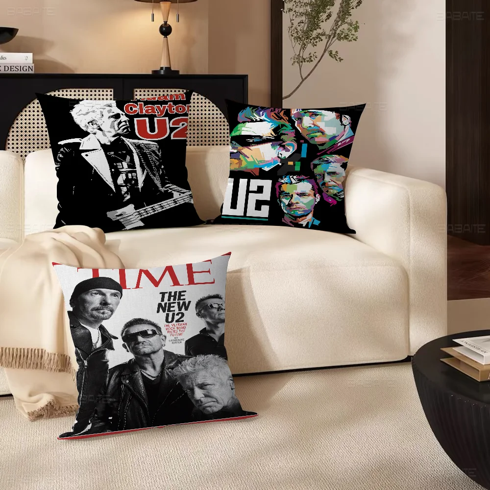 Rock Band Star U-U2 Music Pillow Cover For Bedroom Room And Living Room Sofa Decorative Cushion Cover