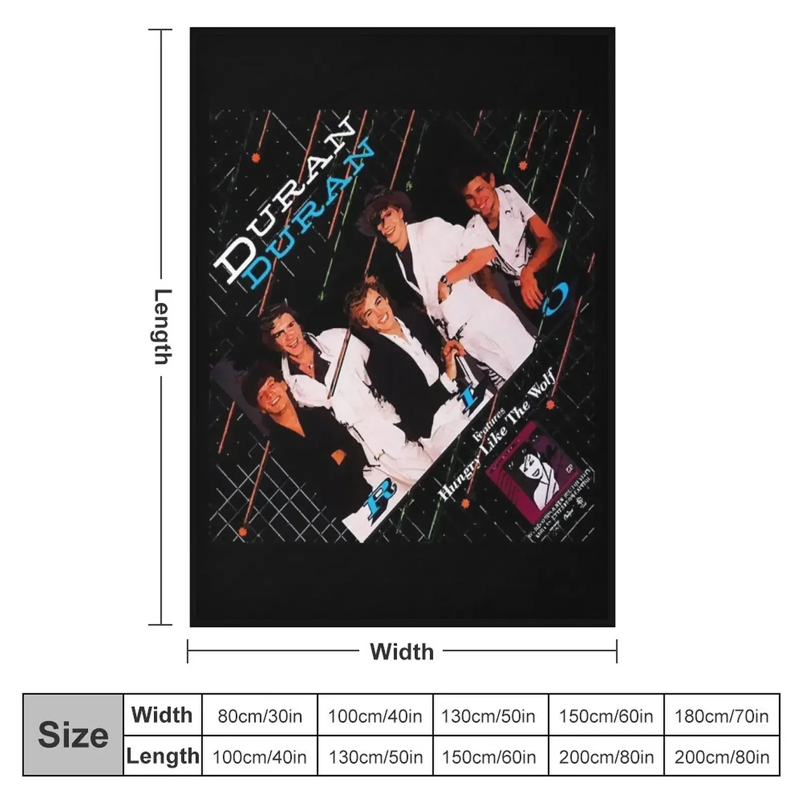 Duran Duran World Tour 1983-4 Throw Blanket Dorm Room Essentials sofa