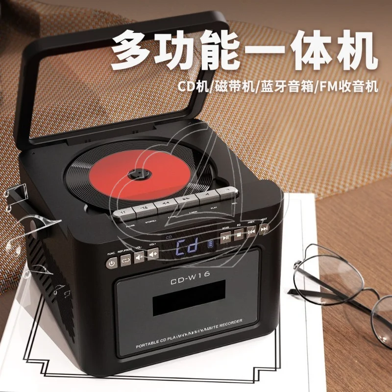 Bluetooth Speaker CD Player Combo Portable CD Tape Integrated Player for Study &