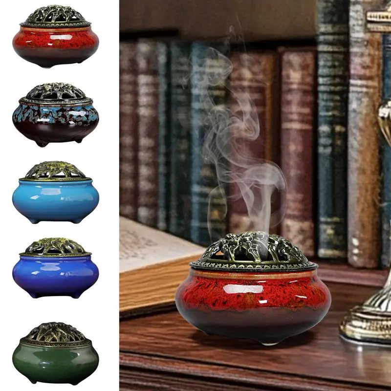 

creative ice crack incense burner Holder Handicrafts Burning Meditation Home Ornaments for Cones & Sticks household tool