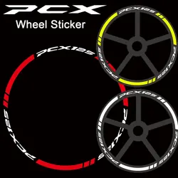 For HONDA PCX 125 PCX125 PCX-125 Reflective Motorcycle Wheel Sticker Hub Inner Decals Rim Stripe Tape