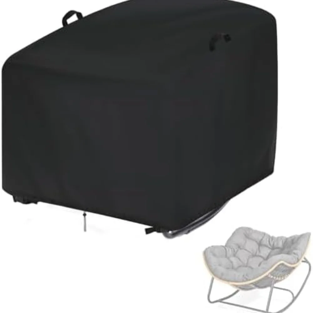 210D Oxford Black Patio Egg Rocking Chair Cover With Elastic Band For Outdoor Garden Rattan Wicker Furniture Protection