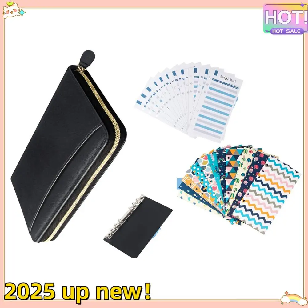 Delicate Texture-Cash Envelope System Wallet,With 12 Cash Budget Envelopes And 12 Budget Sheets For Family Financial Budget Plan