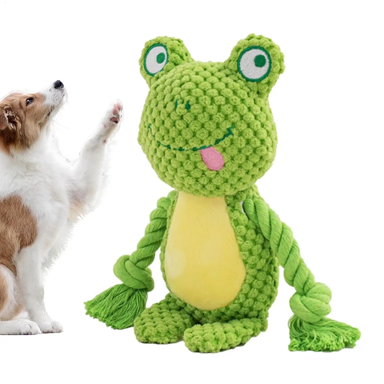 

Squeaky Dog Toys Cartoon Rope Doll for Puppy Cute Pet Squeaky Chewing Rope Doll for Tug-of-War Teething Training Aggressive