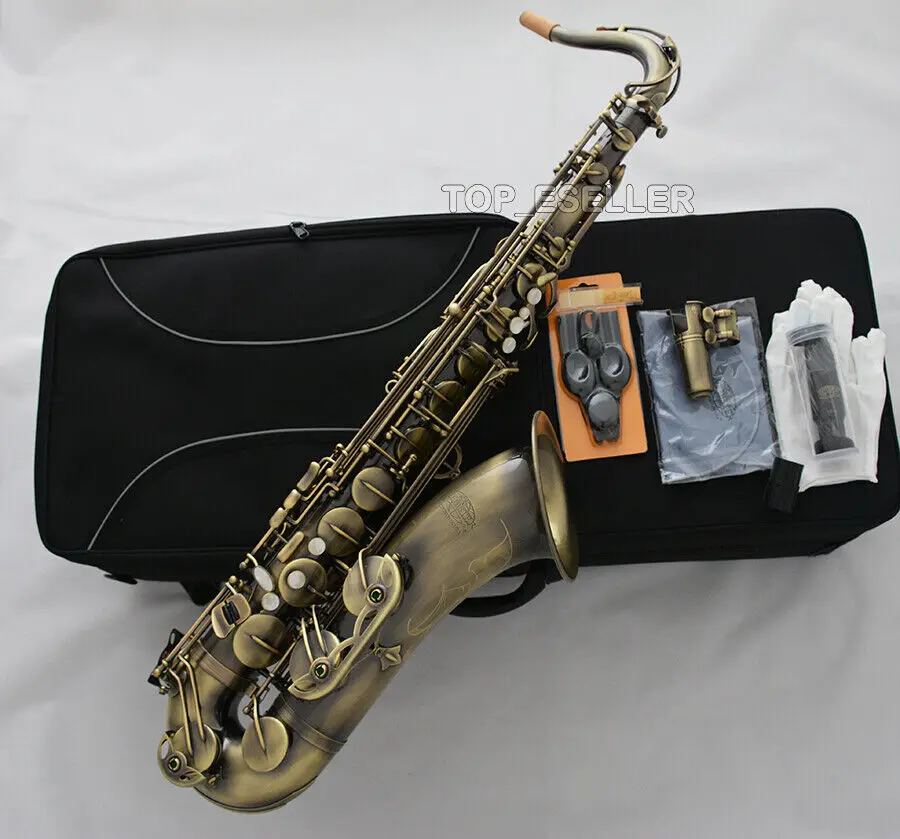 العتيقة البرونزية Bb العتيقة تينور الساكسفون بواسطة WEIBSTER Musical WTS-670 sax