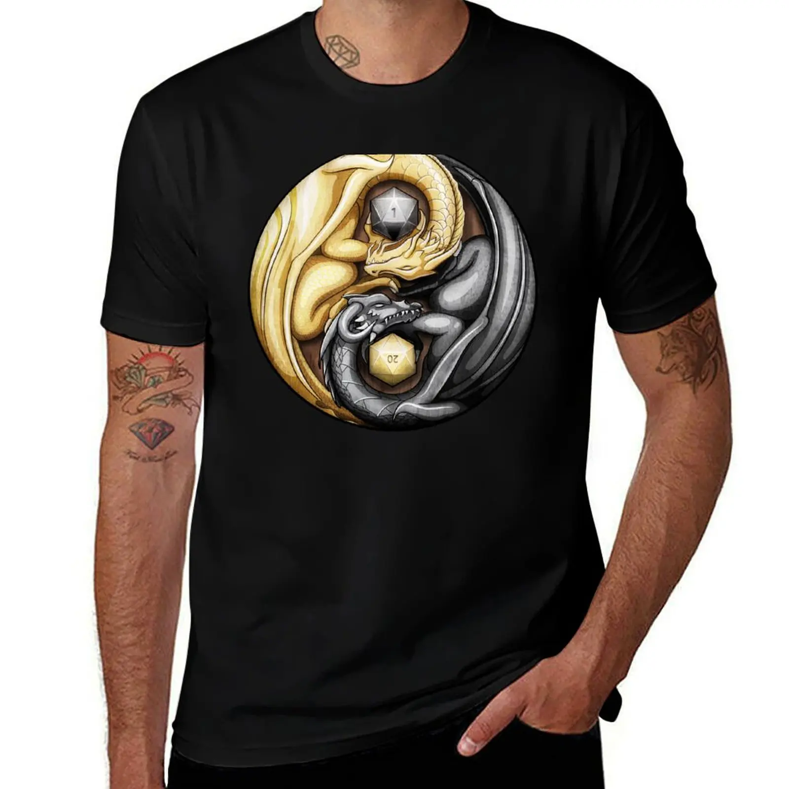 Balanced Dragons D20 T-Shirt Breathable Basic Cotton T-Shirt