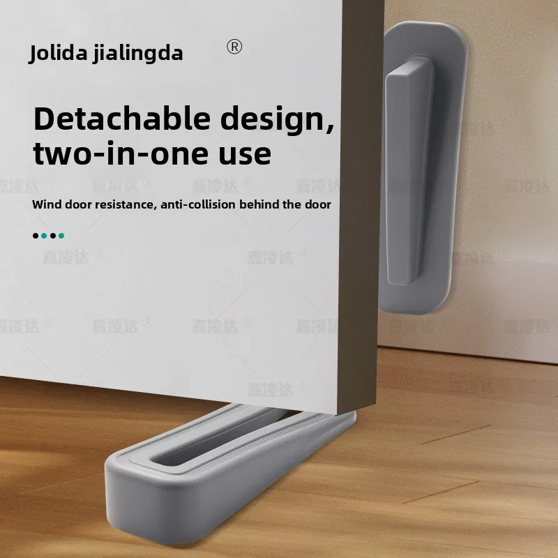 Adjustable Heavy Duty Silicone Removable Door Stopper Wedge No Drilling Windproof Anti Slip Stop Closing for Home Office