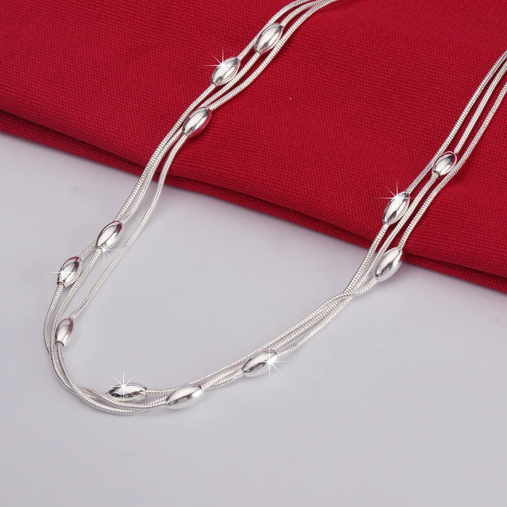 925 Sterling Silver Charms Beads Necklace for Women Luxury Fashion Party Wedding Accessories Jewelry Christmas Gifts