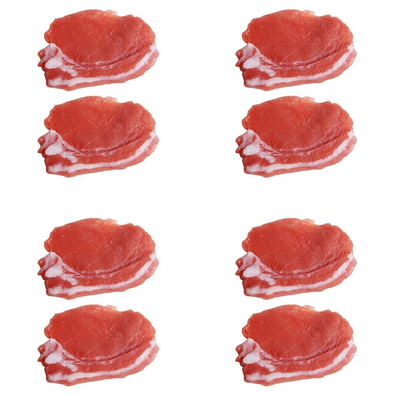 

8Pcs Fake Cooked Fresh Pork Simulation Lifelike Meat Food Kitchen Cabinet Desk Decoration Photography Props Display