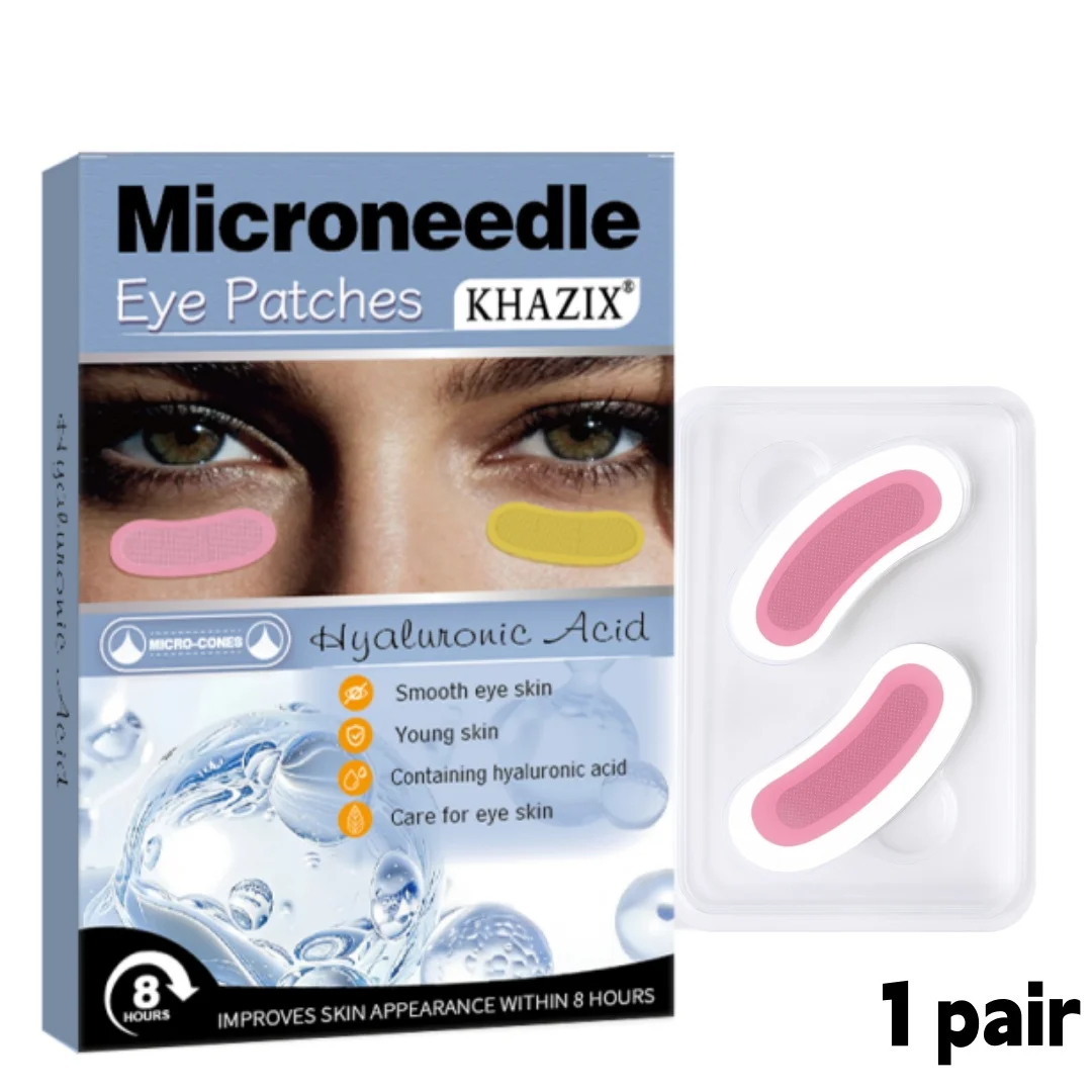 A pair,Micro Needle Eye Patch for Fine Lines, Hyaluronic Acid Deep Hydration, Anti-Aging Eye Mask.