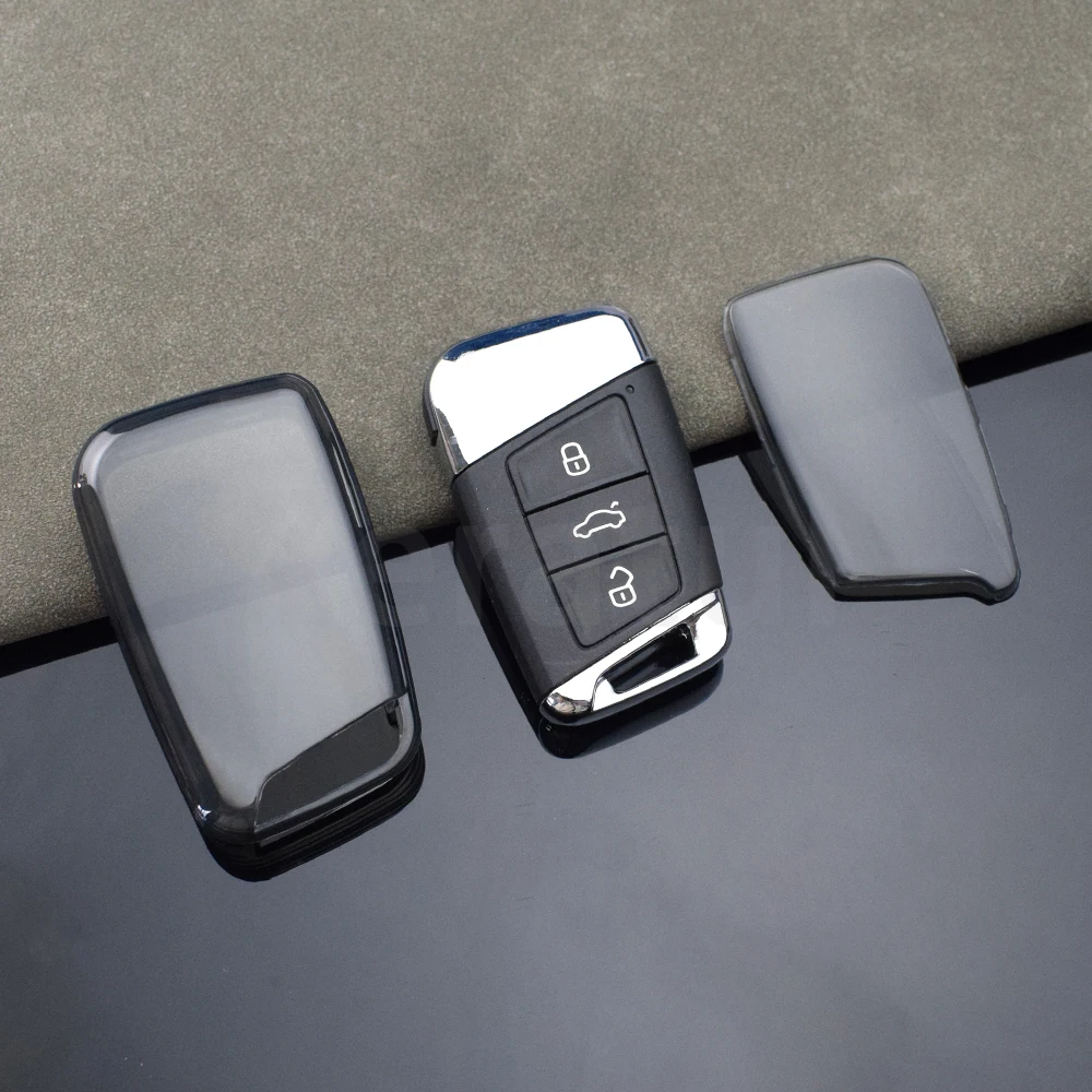 Transparent TPU for VW Volkswagen Magotan Passat B8 Skoda Superb Kodiaq A7 Car Key Case Cover Shell Fob Holder Accessories view 5