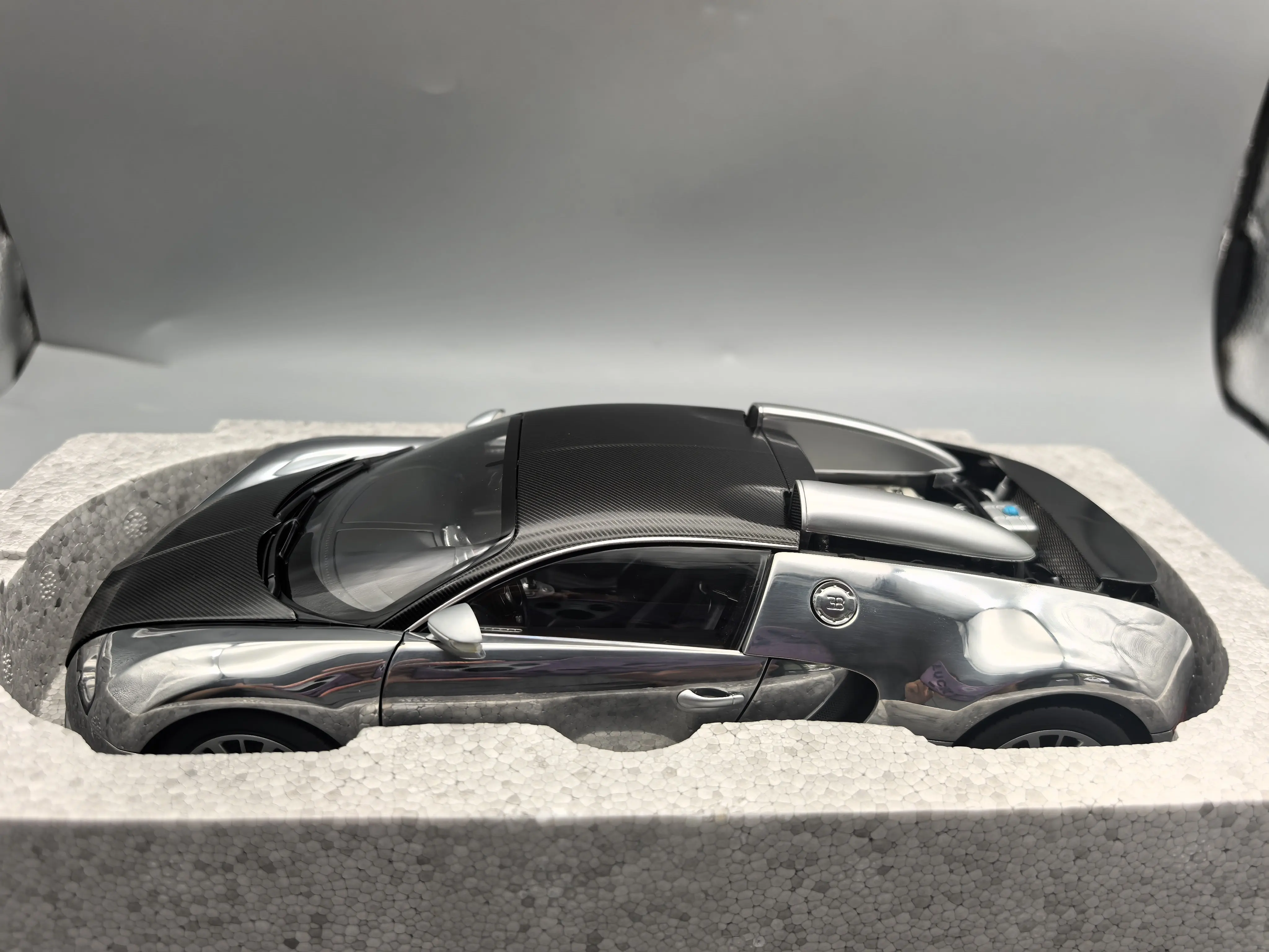 Autoart 1:18 VEYRON 16.4 PUR SANG Polished Aluminum Simulation Limited Edition All Open Alloy Metal Static Car Model Toy Gift