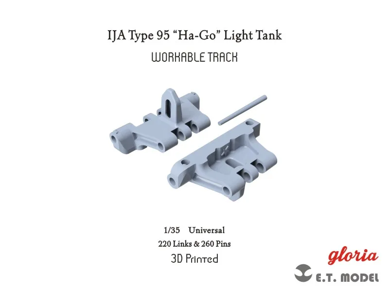 ET Model P35-015 1/35 IJA Type 95 “Ha-Go”Light Tank Workable Track (3D Printed) For DRAGON Kit (No Tank)