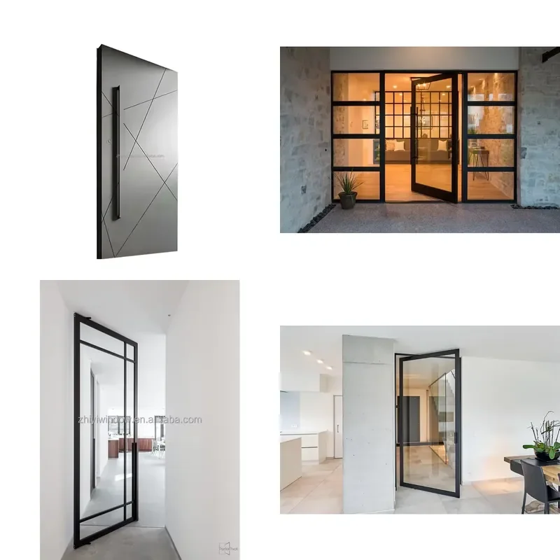 Hot Sale Luxurious Front Door Design Aluminum Entrance Stainless Steel Pivot Other Doors for Houses