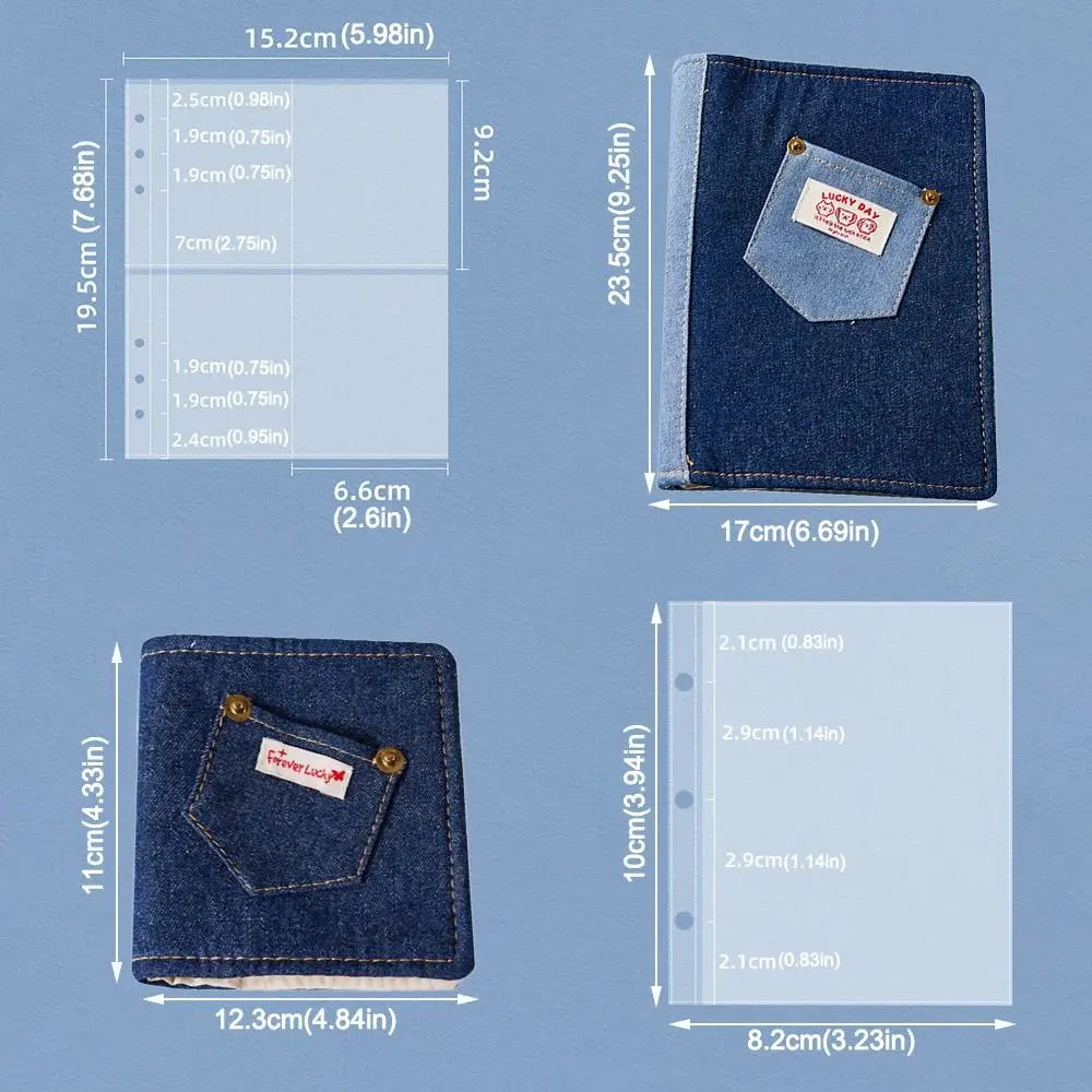 يوميات فتاة مع جيب ، دفتر الدنيم ، غطاء دفتر الأستاذ اليدوي ، ألبوم بطاقة صغيرة ، ديي