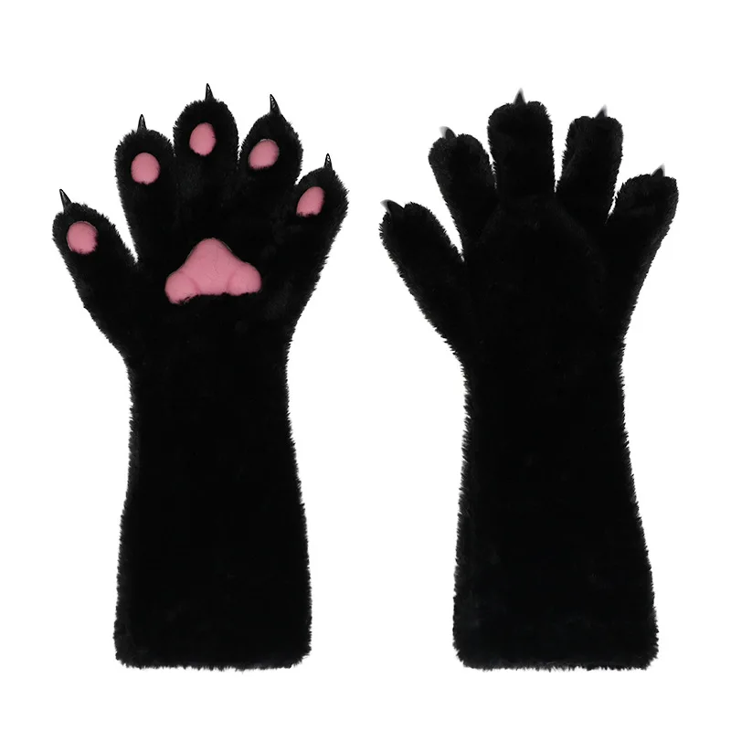 6 สีผู้หญิง Cat Paws ถุงมืออะนิเมะ Plush คอสเพลย์อุปกรณ์เสริม Comic-con Stage Show Party Fursuit Mittens Furry Kig Claw