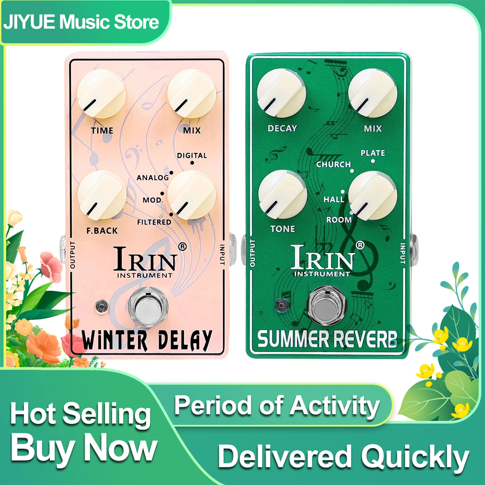 

IRIN педаль эффектов для электрогитары XS-05 летняя педаль эффектов реверберации зимняя педаль задержки True Bypass аксессуары для электрогитары Запчасти