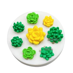 Succulent Plants Silicone Mold Sugarcraft Cupcake Baking Mold Fondant Cake Decorating Tools