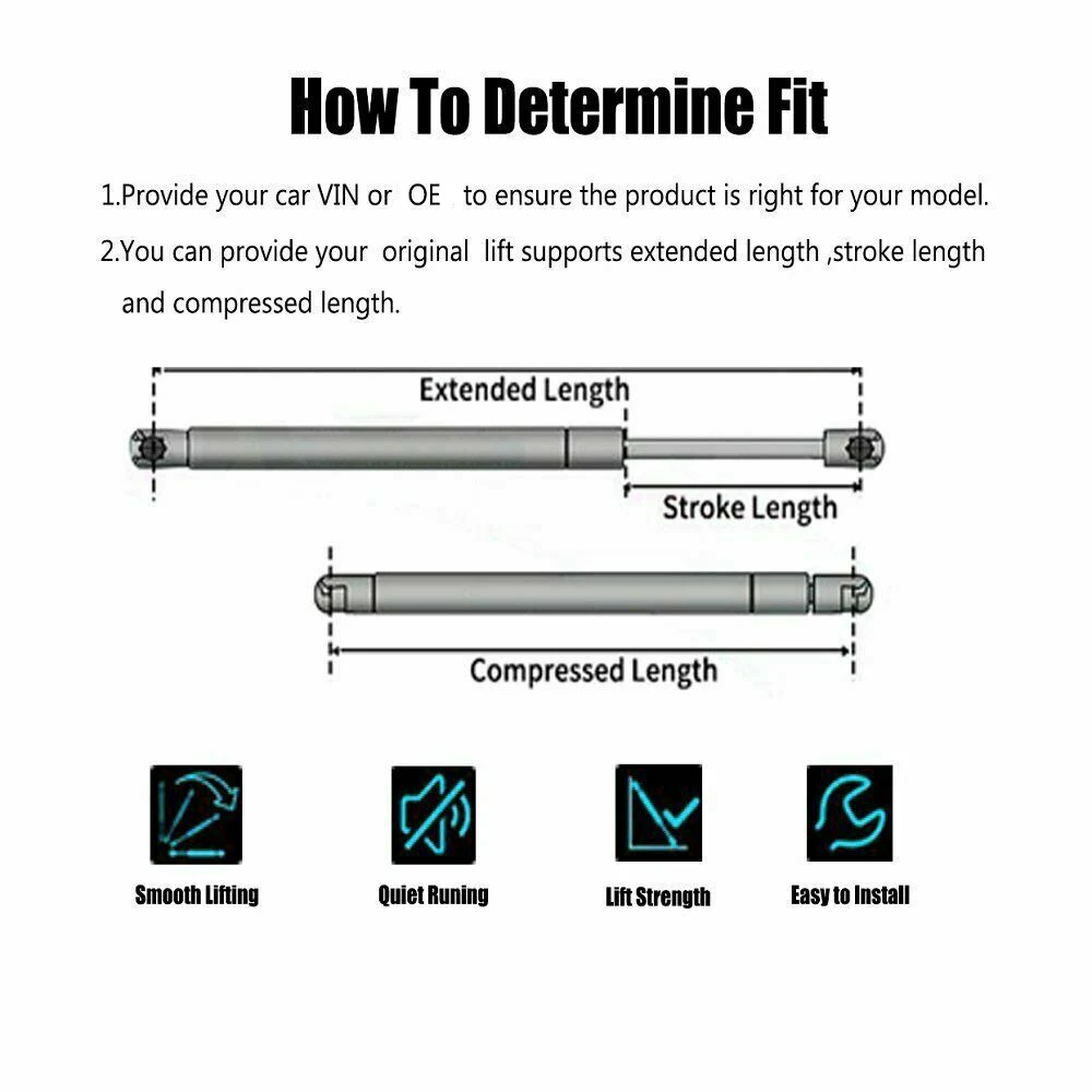 2x Rear Trunk Lift Supports Struts for Dodge Challenger 2008 2009 10 11 12 13 14 15 16 2017 2018 Coupe Extended Length: 11.38\'\'