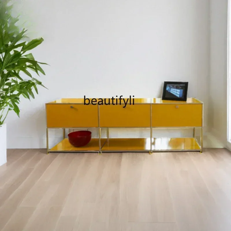 

YH3 Module combination storage Stainless steel living room floor-to-ceiling medieval Nordic TV cabinet